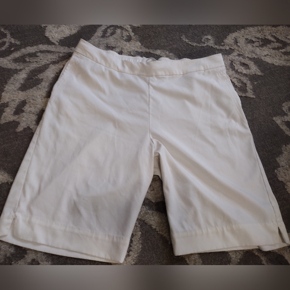 Nike White Bermuda Athletic shorts